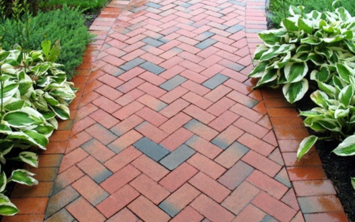 red brick sidewalk