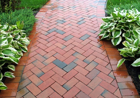 red brick sidewalk