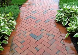 red brick sidewalk Paver Sealing in Naples