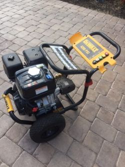 We use the powerful DeWalt 4200 PSI power washer to get the pavers as clean as possible DeWalt 4200 PSI power washer