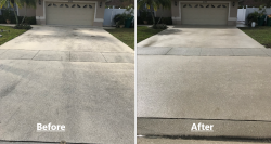 Before and after of finished driveway